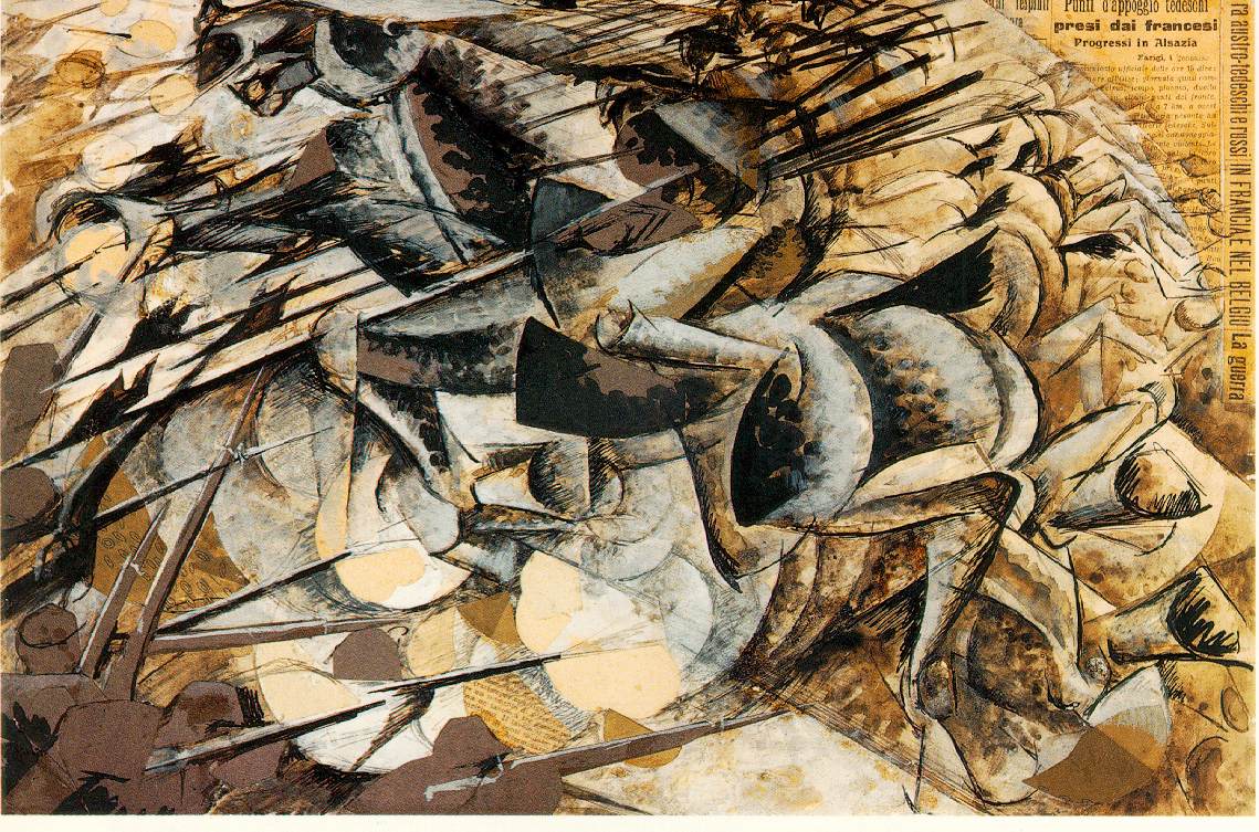 U. Boccioni, Carga de los lanceros