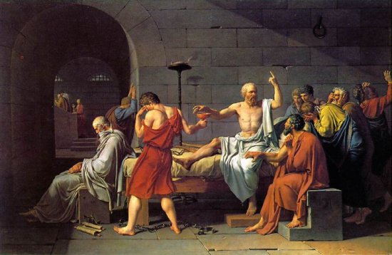 Pintura de la Muerte de Sócrates, por Jacques-Louis David